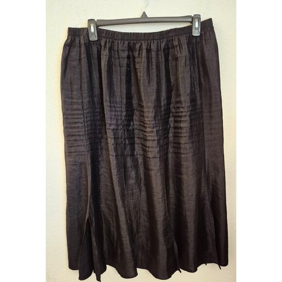 J. R. Nites Black "Carwash" Hem Rayon Blend Maxi Skirt Size 2X EUC - Picture 1 of 6